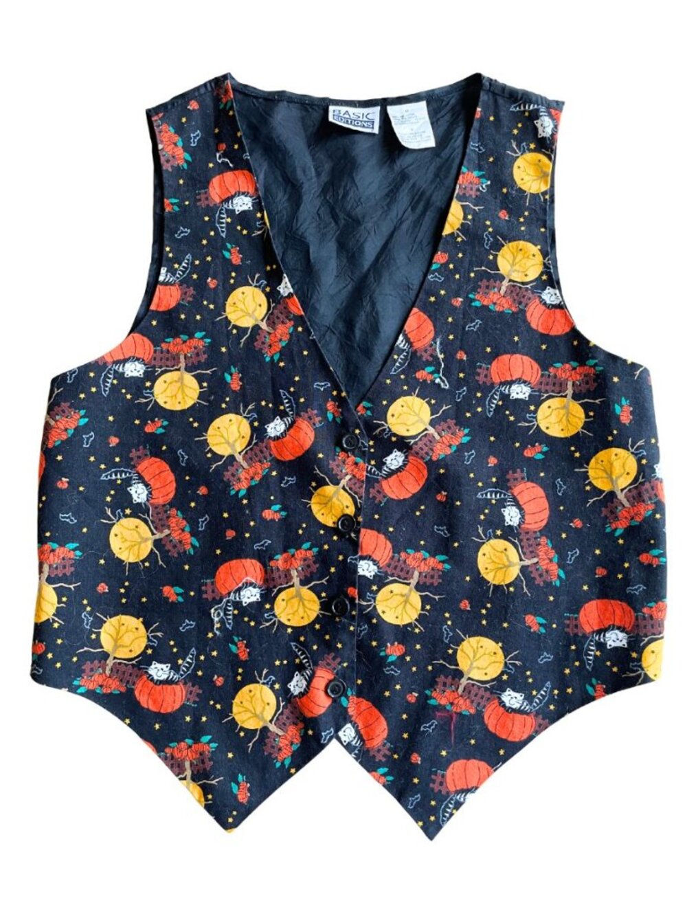 Entire Closet $5! VTG Y2K 90s Basic Editions Funky Halloween Button Front Vest
